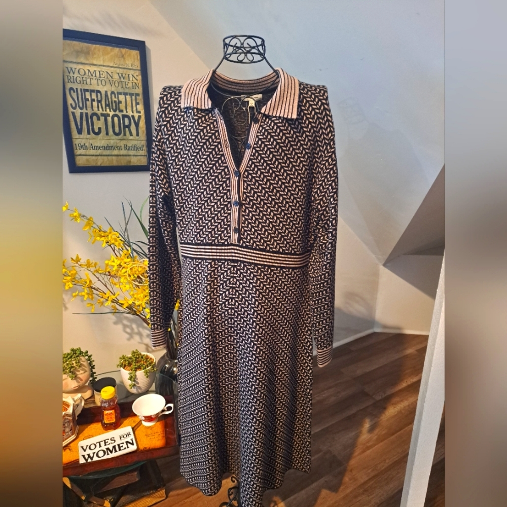 Max Studio Collared Sweater Dress (Large)